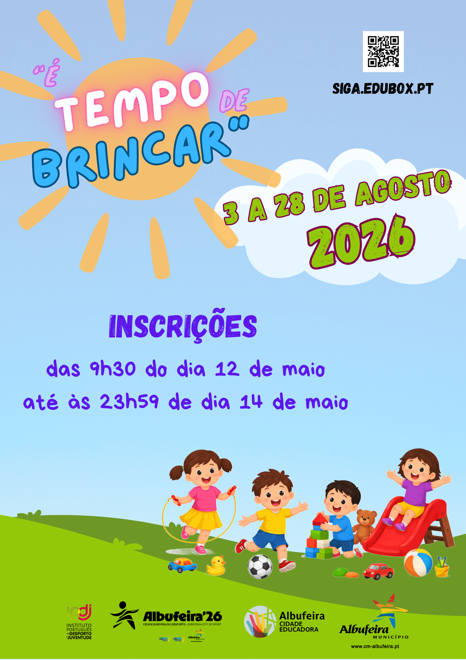 Cartaz "É Tempo de Brincar"