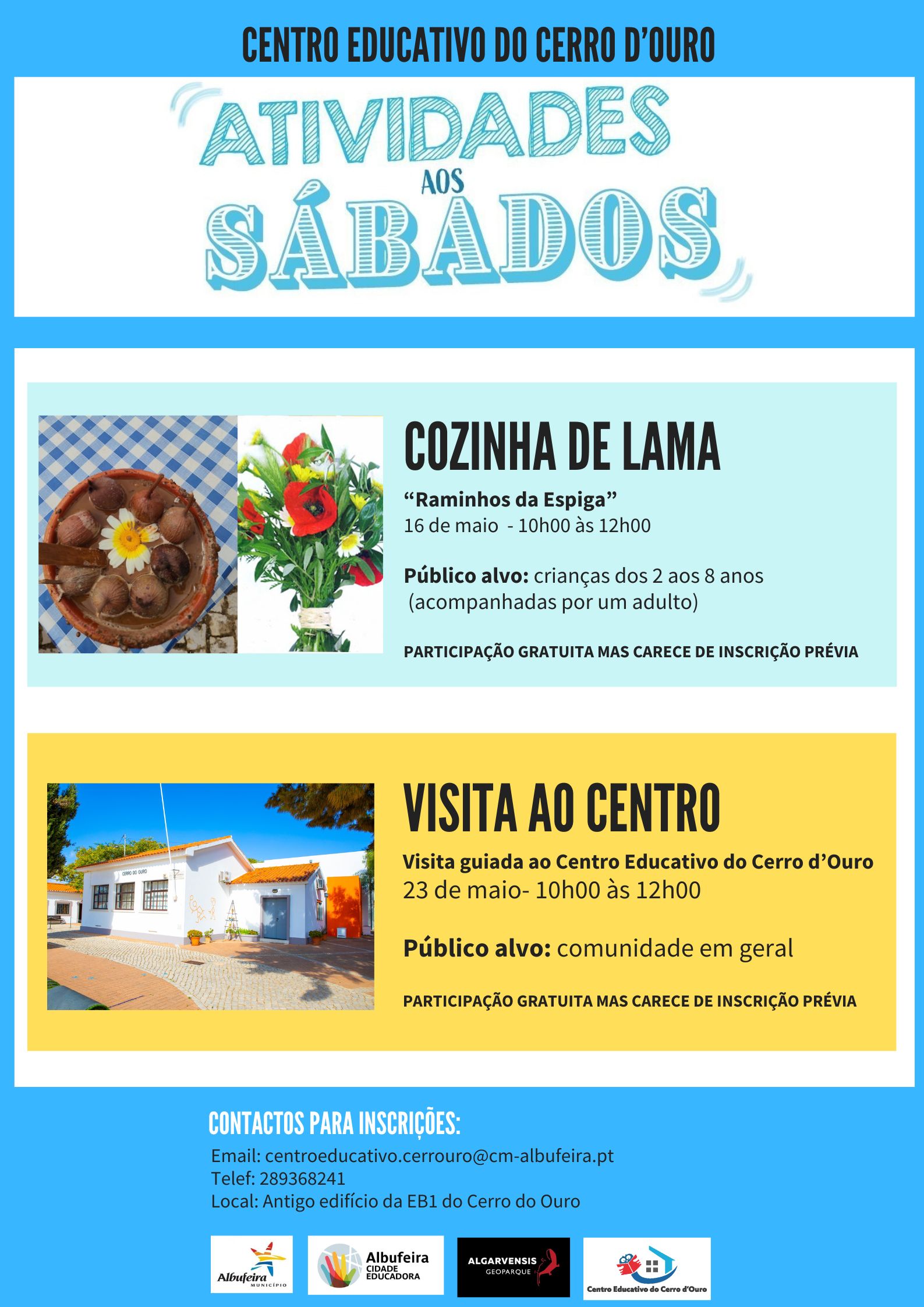 Cartaz - Atividades aos Sábados - maio 2026