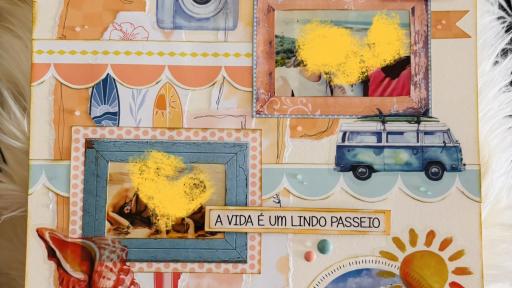 Workshop de Scrapbook &amp; Mix Media - Layout 30x30 Tema Verão