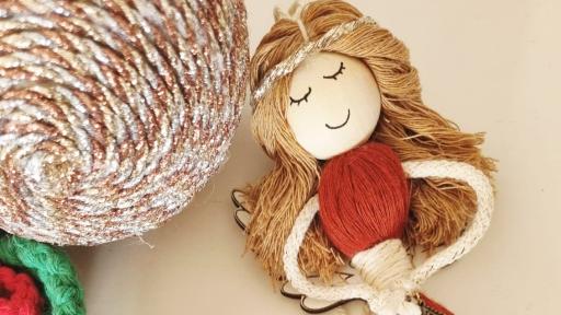 Workshop de Anjos de Natal em Macramé
