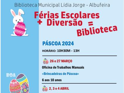 Cartaz - Férias Escolares + Diversão = Biblioteca