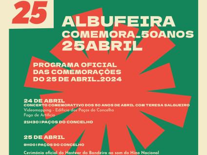 Cartaz - Albufeira Comemora 50 Anos 25 Abril