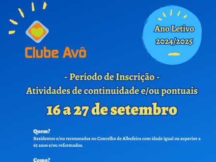 Cartaz Clube Avô ano letivo 2024-2025