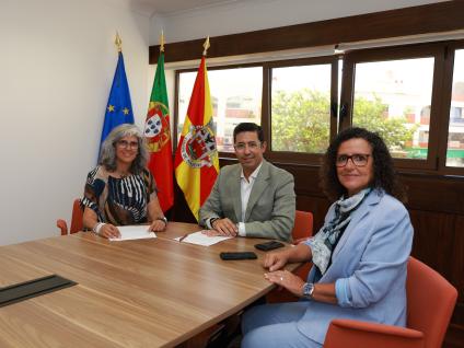 O presidente da Câmara Municipal de Albufeira, Rui Cristina, a diretora executiva do Centro Ciência Viva do Algarve, Cristina Veiga-Pires, a vereadora da Câmara Municipal de Albufeira, Maria Cristina Corado