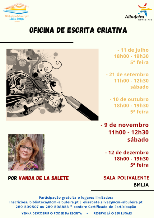 Cartaz - Oficina de Escrita Criativa com Vanda de la Salete