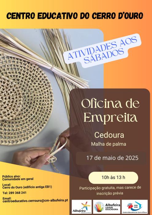 Cartaz Oficina de Empreita- Cedoura de malha aberta