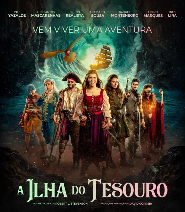 Cartaz - Espetáculo Infantil A Ilha do Tesouro pela companhia Gato Escaldado Teatro