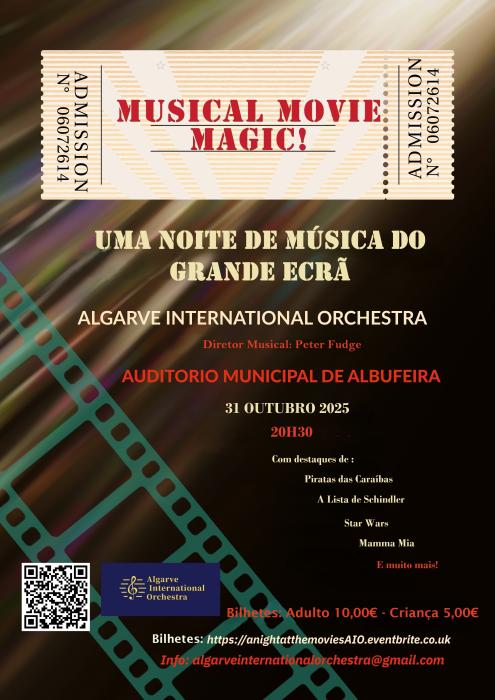 Cartaz - Orquestra Internacional do Algarve apresenta: “Músicas de Filmes”