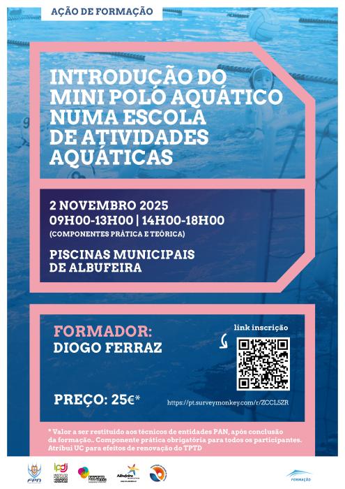 Cartaz - Ação de Formação | Introdução do Mini Polo Aquático numaEscola de Atividades Aquáticas