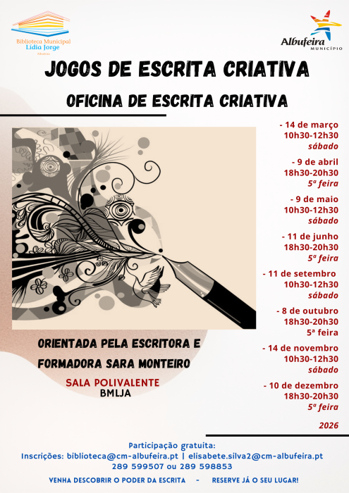 Cartaz - Jogos de Escrita - Oficina de Escrita Criativa