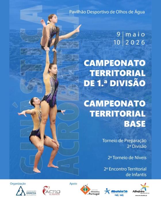 Cartaz - Ginástica Acrobática | Campeonato Territorial de 1ª Divisão e Base