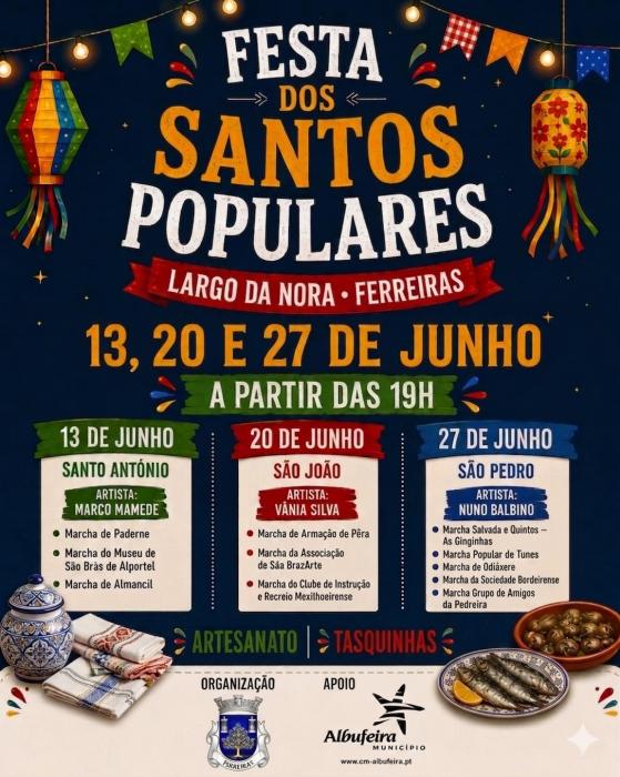 Cartaz - Festas dos Santos Populares em Ferreiras