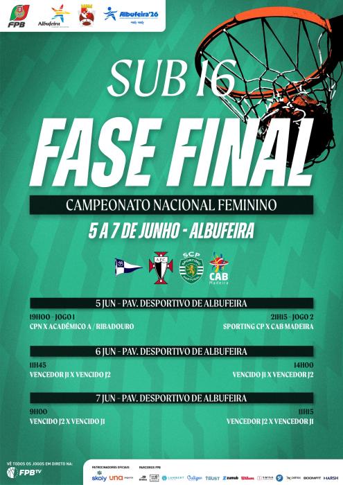 Cartaz - Basquetebol | Fase Final Nacional de Sub-16 Femininos