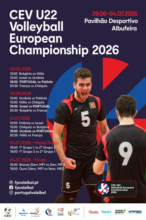 Cartaz Programa - Voleibol | Fase Final do Campeonato da Europa de Sub-22 Masculinos
