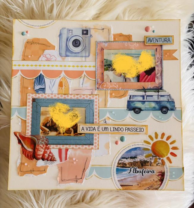 Workshop de Scrapbook &amp; Mix Media - Layout 30x30 Tema Verão