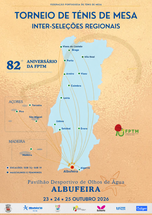 Cartaz - Torneio Internacional Inter Associações Regionais (Ténis de Mesa)
