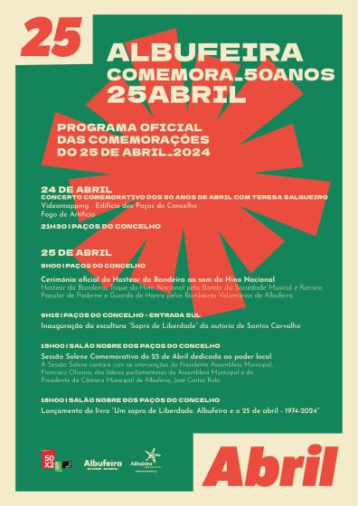 Cartaz - Albufeira Comemora 50 Anos 25 Abril