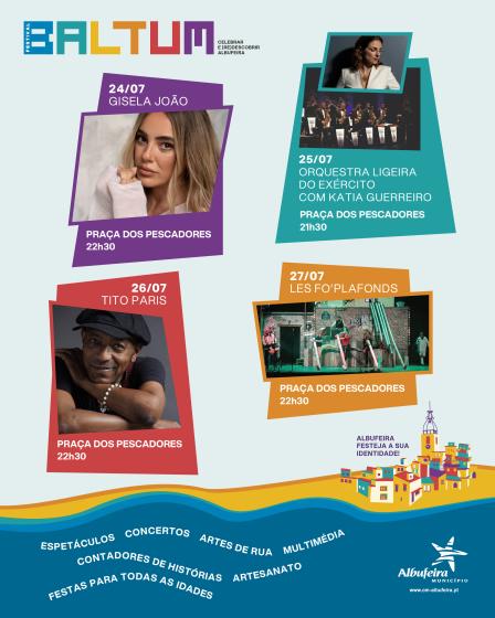 Cartaz Festival Baltum com os artistas principais