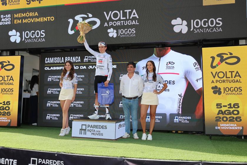 Pódio da 2.ª etapa da Volta a Portugal em bicicleta