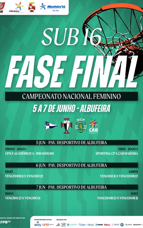 Cartaz - Basquetebol | Fase Final Nacional de Sub-16 Femininos