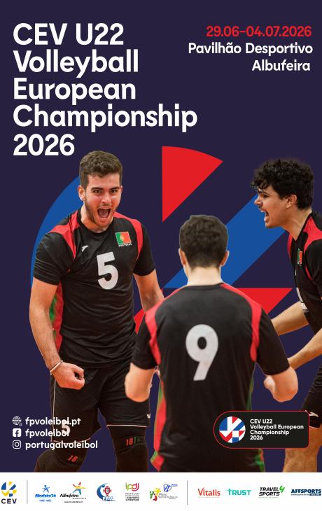 Cartaz - Voleibol | Fase Final do Campeonato  da Europa de Sub-22  Masculinos