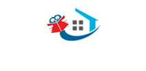 logotipo casa com boneco vermelho