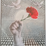 Menção honrosa à obra “A Flor da Liberdade”, colagem sobre cartolina, de Maria Fernanda Costa Nogueira